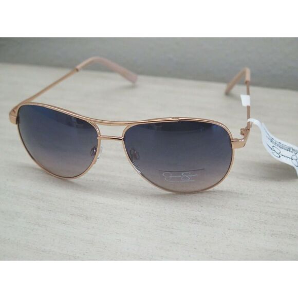 Jessica Simpson Aviator Sunglasses J106-RGLD Metal Frame Gray Gradient Lens - Picture 1 of 7
